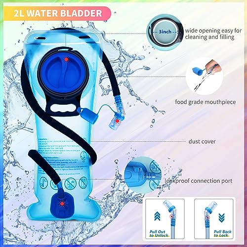 Hydration Backpack, Water Backpack with 2L Hydration Bladder, Rave Backpack Hydration Pack, Festival Essential for Raves, ...