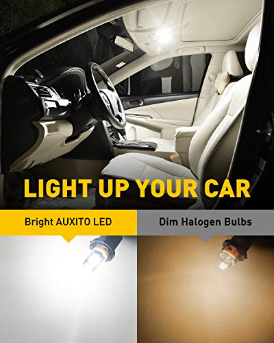 AUXITO 194 LED Bulb 6000K White 168 2825 W5W T10 Wedge 14-SMD Interior Car Bulbs Replacement for Dome Map Door Courtesy Tr...