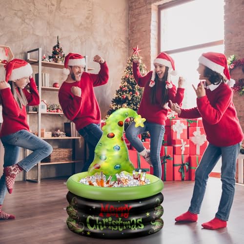Bencailor Christmas Party Decoration Inflatable Lime Green Christmas Tree Cooler Blow up Pool Birthday Xmas Party Favor Su...