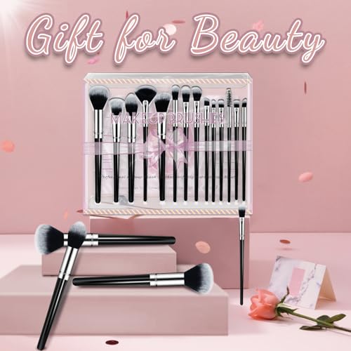 Makeup Brush Set, Premium Synthetic 14 Pcs Makeup Brushes, Travel Makeup Brush Set for Foundation, Concealer, Blush and Ey...