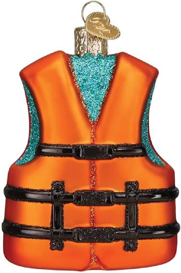 Old World Christmas Ornaments Life Jacket Glass Blown Ornaments for Christmas Tree
