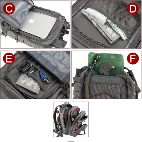 TheKidsRefined Small Military Tactical Backpack Army Assault Rucksack GYM Hiking Bug Out Bag