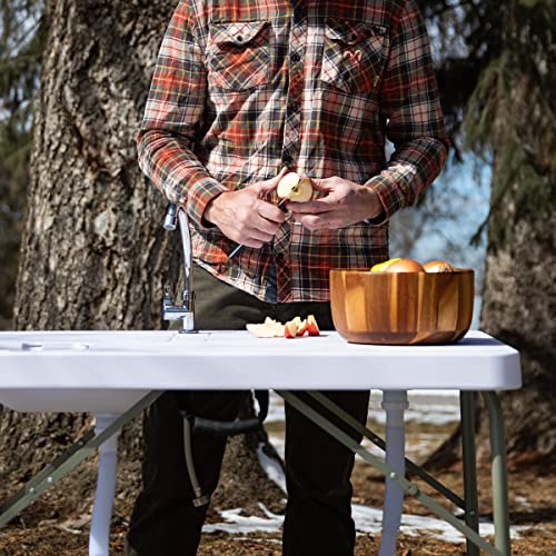 Coldcreek Outfitters Work Station Table, Portable, Foldable, Dual Sink, Rugged, Outdoor Kitchen Accessory, 40x26x33 inche...