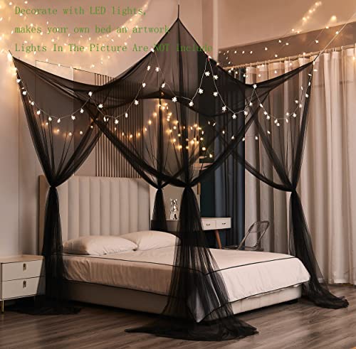 Mengersi Bed Canopy,Canopy Bed Curtains Bed Drapes for Full Queen King Size Bed,Mosquito Net Bed Curtains for Patio Indoor...