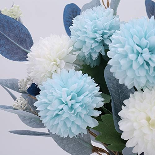 NAWEIDA Artificial Flowers with Vase Faux Hydrangea Flower Arrangements Table Centerpieces for Home Garden Party Wedding D...