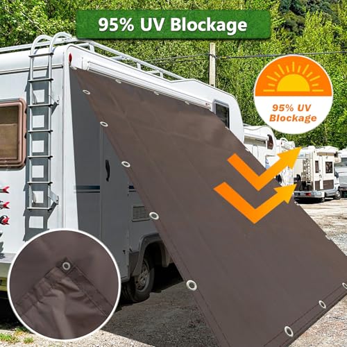 Abrotain Sun Shade Sail 6'6"x6'6" Waterproof Shade Cloth Canopy Sunshade Camping Tarps Tent Cover with Grommets for Backya...