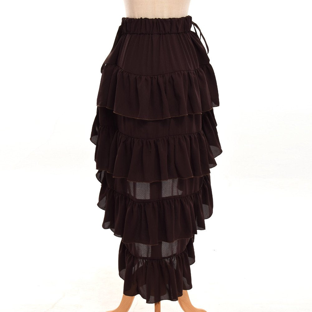 GRACEART Women's Victorian Steampunk Skirt - (Brown) Small