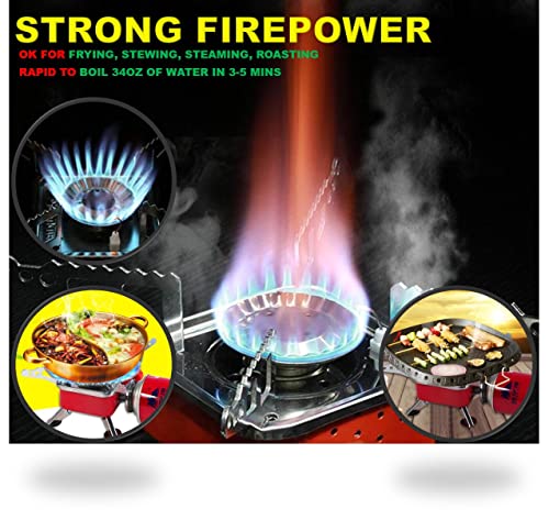 Camping Stove, Backpacking Stove, Foldable, Portable, Lightweight, Piezo Ignition, Single Burner Adjustable, Premium Mini ...
