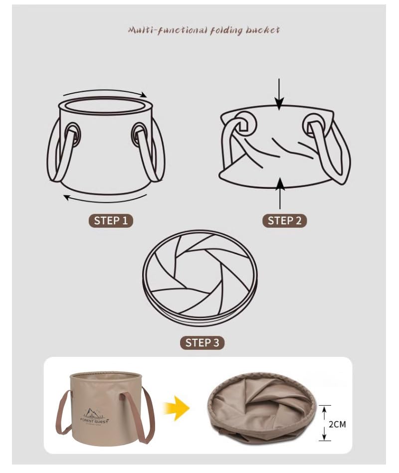 Outdoor Collapse Pro Foldable Water Bucket‌ – Your Ultimate Companion for Outdoor Adventures! (Army Green, 20L)