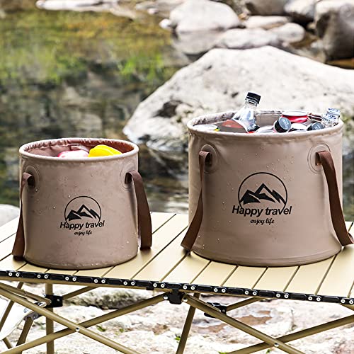 Collapsible Bucket 5-Gallon – Heavy-Duty PVC Folding Water Container with Handle – Portable Camping, Fishing, Gardening, P...