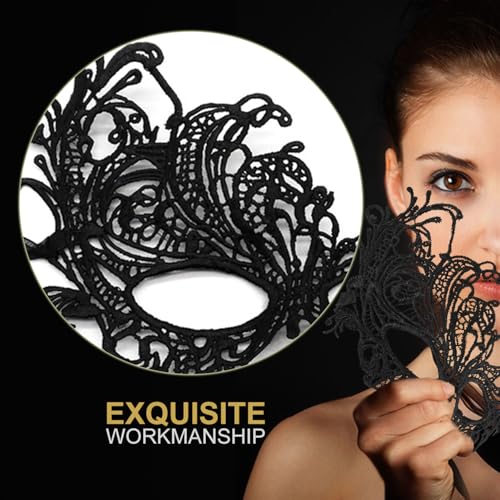 Aqearl Couple Masquerade Mask for Women Men Shiny Venetian Mask Halloween Mask for Party Prom Ball Costume Lace Masks