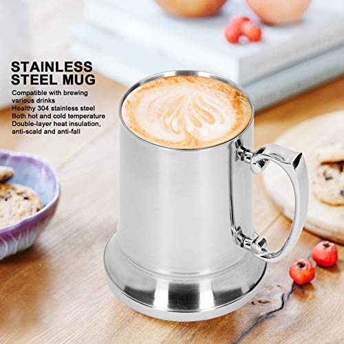 Tbest Stainless Steel Mug Silver With Handle For Bar Hotel Supplies Cocktail Glass Goblet Cups Glassware Drinkware Bars An...