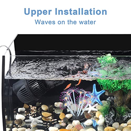 hygger 2100 GPH Aquarium Wave Maker Pump with Strong Magnetic Suction Base, Ultra-quiet 360 Degree Rotating Submersible Po...