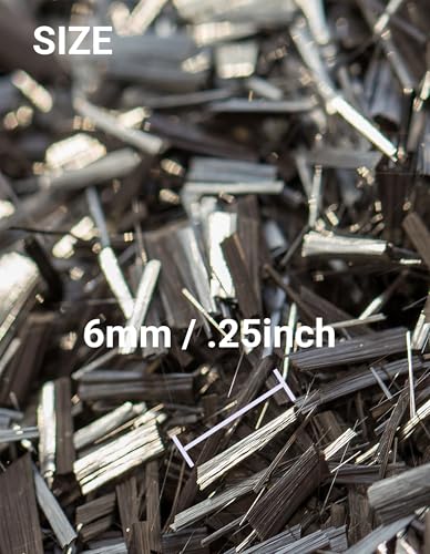 POURLA .25'' Chopped Carbon Fiber Flake 1.1 lb - 6mm High Strength Fiber for Forged Composites - Epoxy Resin Compatible Fo...