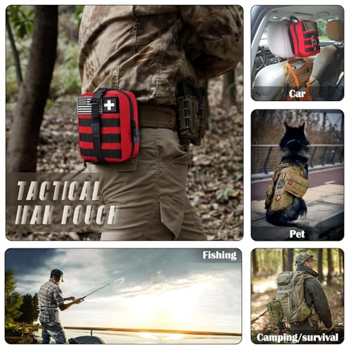 TANSOLE TAN SOLE Molle Pouch ifak First aid kit Bag Empty Trauma Medical Tear away Pouches for Belt Backpack Vest Car Moll...