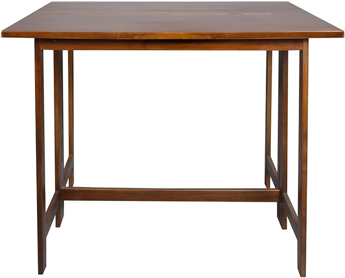 Solid Wood Flip-Top Folding Console to Dining Convertible Table