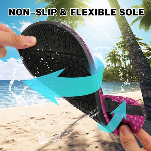 Barefoot Water Shoes for Women Men Non-Slip Yoga Socks Travel Slippers Summer House Shoes for Indoor Outdoor Beach Swim Surf