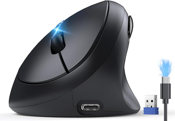 TECKNET Ergonomic Mouse, Bluetooth Wireless Vertical Mouse, Rechargeable Battery, Quiet Clicks, 4800 DPI Adjustable, BT5....