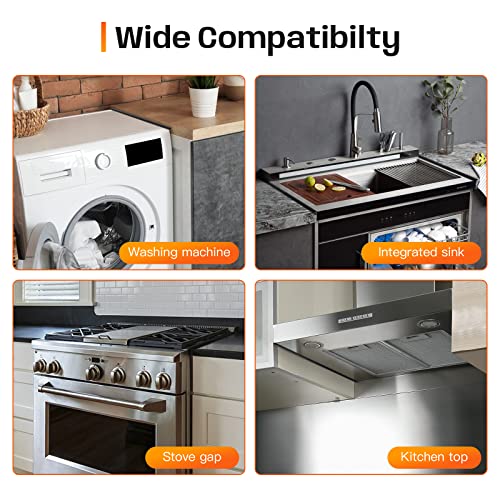 Stainless Steel Stove Gap Covers,Stove Gap Filler, Range Trim Kit, Stove Gap Guards, Heat Resistant and Easy to Clean, Eas...