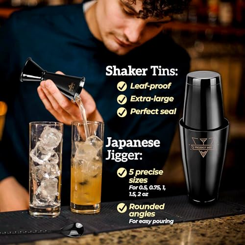 Elite Mixology Bartender Kit 20-Piece Boston Cocktail Shaker Set for Mixing with Stand- Indestructible Bar Accessories Bar...