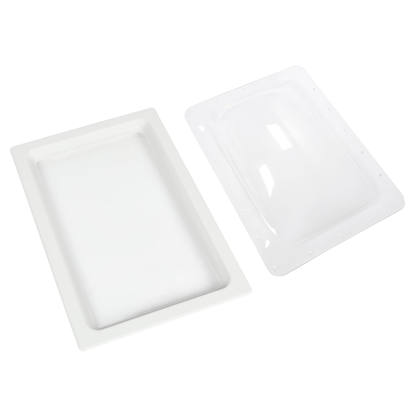 HECASA RV Skylight Replacement Bundle, White Outer Dome 18" x 26" (Fits 14" x 22" Openings) + Inner Dome 14" x 22" (2PCS) for Camper, Motorhome & RV Shower