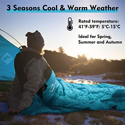 VILLEY Camping Sleeping Bag, Lightweight Backpacking Sleeping Bag with Carrying Bag for Adults & Kids, Outdoor Camping Hik...