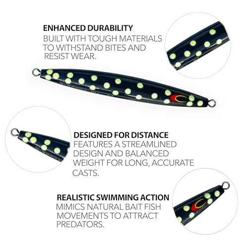 Sniper Knife Jigs HD Saltwater Lures 350g, 3 Pcs for Slow Pitch & Vertical Jigging, Ideal for Tuna, Amberjack & Deep Sea F...