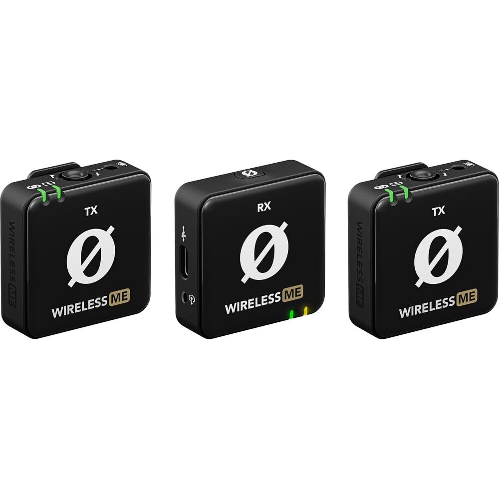 RDE Wireless ME Dual Set Ultra-Compact Wireless Microphone System with Built-in Microphones, GainAssist Technology and 100m Rang