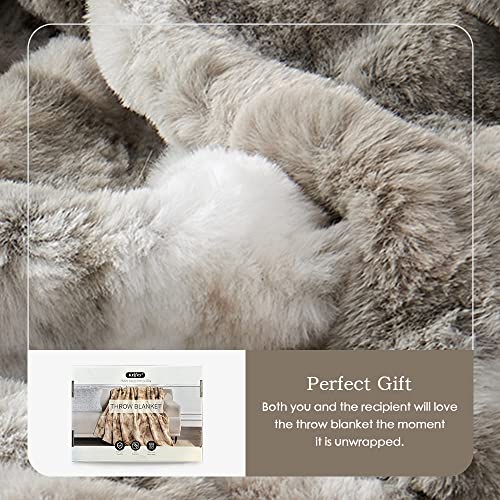 Krifey Oversized Faux Fur Throw Blanket, Soft Fluffy Fuzzy Cozy Blanket for Couch, Sofa and Bed, Luxury Mink Plush for Wom...
