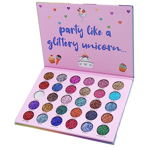 ABELYN Long Lasting Glitter Eyeshadow Palette Makeup 30 Colors High Pigment Shining Shimmer Eye Pressed Powder Cosmetics B...