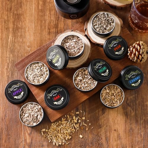 Electric Whiskey Smoker Kit with Torch, Best Whiskey Gifts for Men, 6 Wood Chips – Infuse Rich Smoky Flavors in Bourbon Ol...