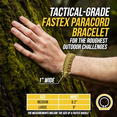 M-Tac Paracord Bracelet – Tactical Survival Wristband with Fastex Buckle – 7-Strand Cord for Hiking, Camping, Emergency Use