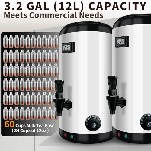 Nalison Insulated Beverage Dispenser-WITH HEATING,75 Cup Hot Drink Beverage for Catering-Stainless Steel Hot Beverage Disp...