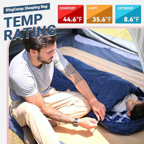 KingCamp 45°F Kids Sleeping Bag, Lightweight Waterproof & Compact Flannel Sleeping Bags Cold Weather & Warm Youth Essentia...
