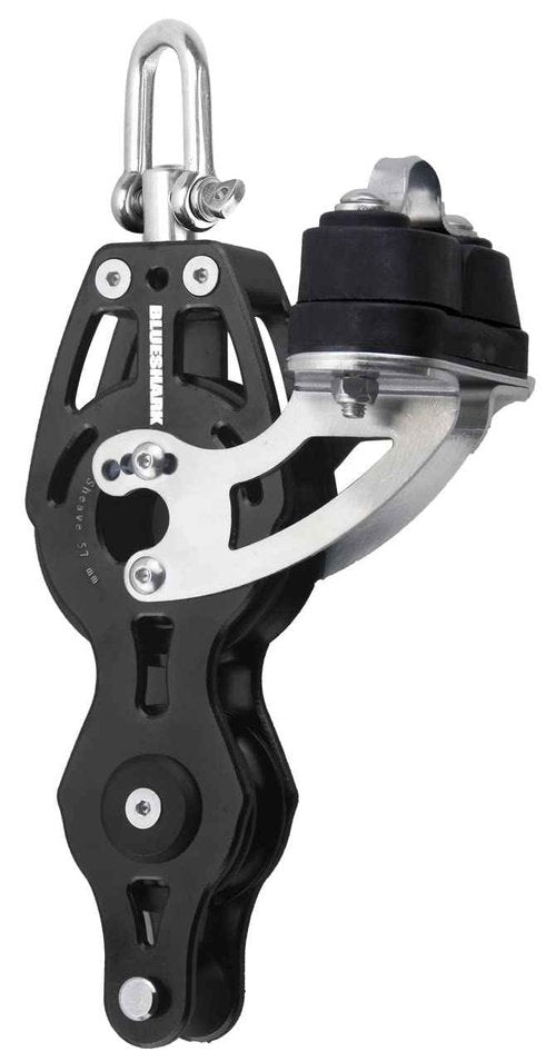 Blue Shark: 57mm Single Swivel Fiddle Becket Adjustable Cam Aluminum Sailing Block (1-Pack) 2320
