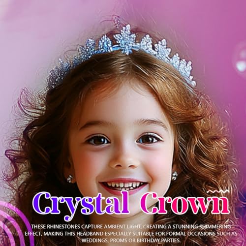 DRESBE Light Up Rhinestone Tiara and Crown Princess Crystal LED Headband Glow Party Hair Accessories for Women and Girls