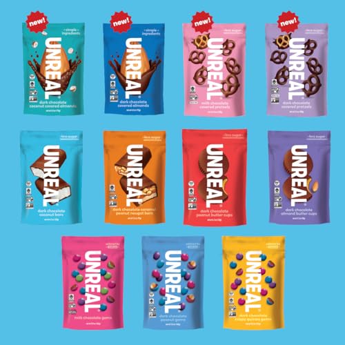 UNREAL Dark Chocolate Coconut Bars | Vegan, 3g Sugar, & 3 Simple Ingredients | Non-GMO, Gluten Free, & Fair Trade | 10oz Bag