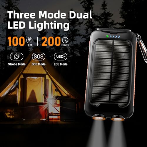Solar Charger Power Bank 49800mAh - Portable Fast Charging Power Bank with Type-C & Dual USB Ports, Compatible with iPhon...