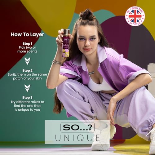 So...? Unique Vanilla Candy Body Mist - Delightful Perfume for Women - Sweet, Fruity Vanilla Perfume with Peach and Rose - Gifts for Women - 5.1 oz