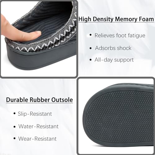 Harxxitd Slippers for Women&Men with Memory Foam Corduroy Closed Toe House Shoes Ladies Winter Warm Comfy Bedroom Women's ...