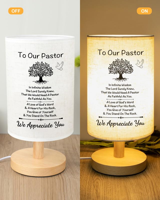 SOUHONEY Pastor Appreciation Gifts - Unique Pastor Gifts for Men for Pastor Day, Christmas, Birthday, Anniversary, Fathers Day, Fabric Bedside Decor Lamp