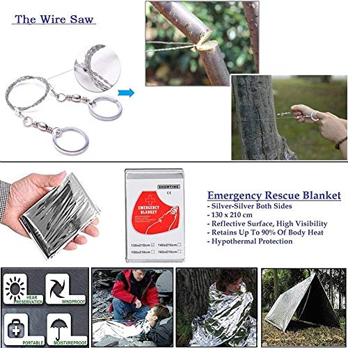 XUANLAN Emergency Survival Kit 13 in 1, Outdoor Survival Gear Tool with Survival Bracelet, Fire Starter, Whistle, Wood Cut...