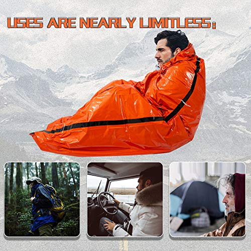 Mezonn Emergency Sleeping Bag Survival Bivy Sack Use as Emergency Blanket Lightweight Survival Gear for Outdoor Hiking Cam...