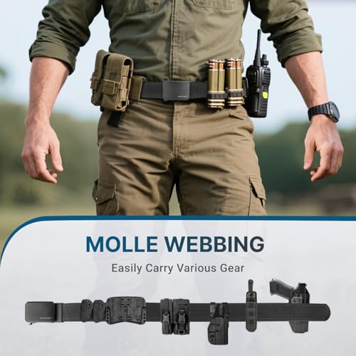 WONDAY Tactical Gun Belt Patented Ratchet CCW Rigid Men EDC Stiff Heavy Duty Work 1.5" Battle Concealed Carry Nylon Belts
