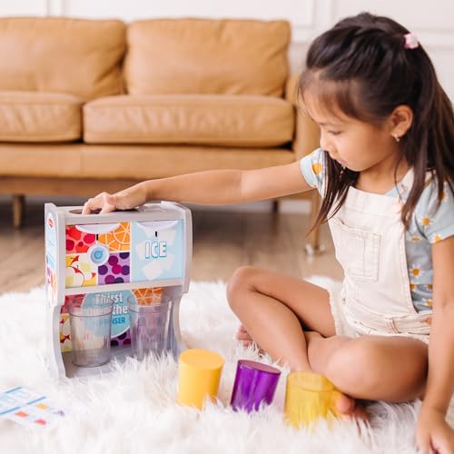Melissa & Doug Thirst Quencher Wooden Drink Dispenser with Juice Inserts, Ice Cubes & Play Kitchen Accessories, Preschool ...