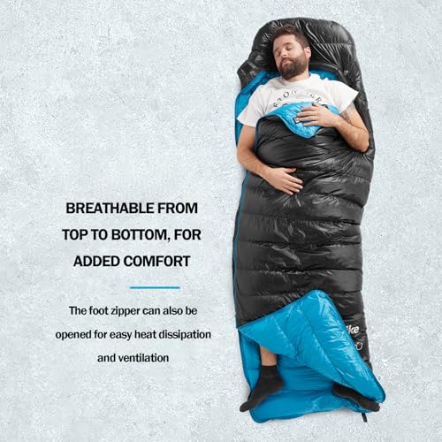 Naturehike Ultralight Down Cold Weather Sleeping Bag, 650FP Compact Sleeping Bag 3-4 Season for Adults & Kids, Backpackin...