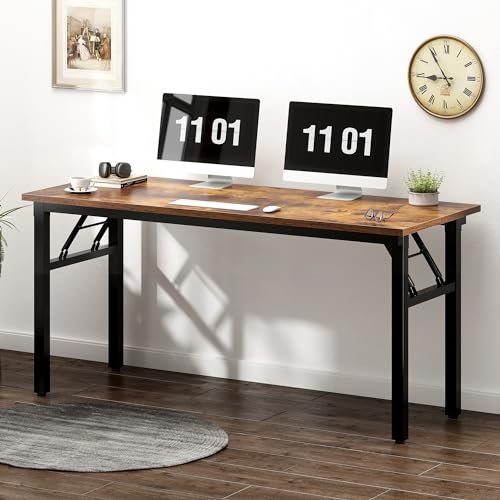 Need Folding Desk, 54 inch Large Computer Desk for Home Office, No Install Needed Study Student Writing Table Desk Worksta...