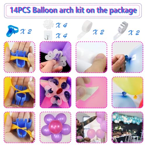 YEPVIE Electric Balloon Pump, Portable 2 Modes Balloon Blower Machine with 14 Balloon Arch Kits, Air Pump for Balloon, Bal...