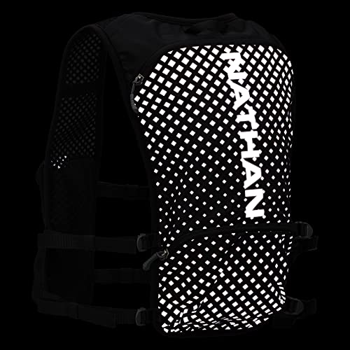 Nathan Hypernight QuickStart 2.0 4 Liter Hydration Pack w/ 1.5L Bladder, Reflective to Be Seen at Night, Front Water Bottl...