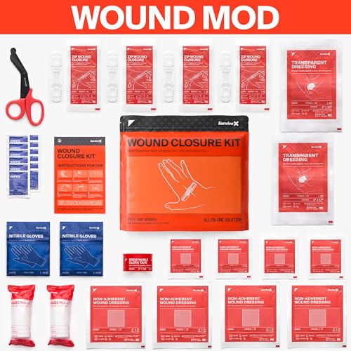 SurviveX Zip Stitch Wound Closure Strips - Repair Wounds Without Stitches - Zipstitch Sutures - Laceration Closure First A...